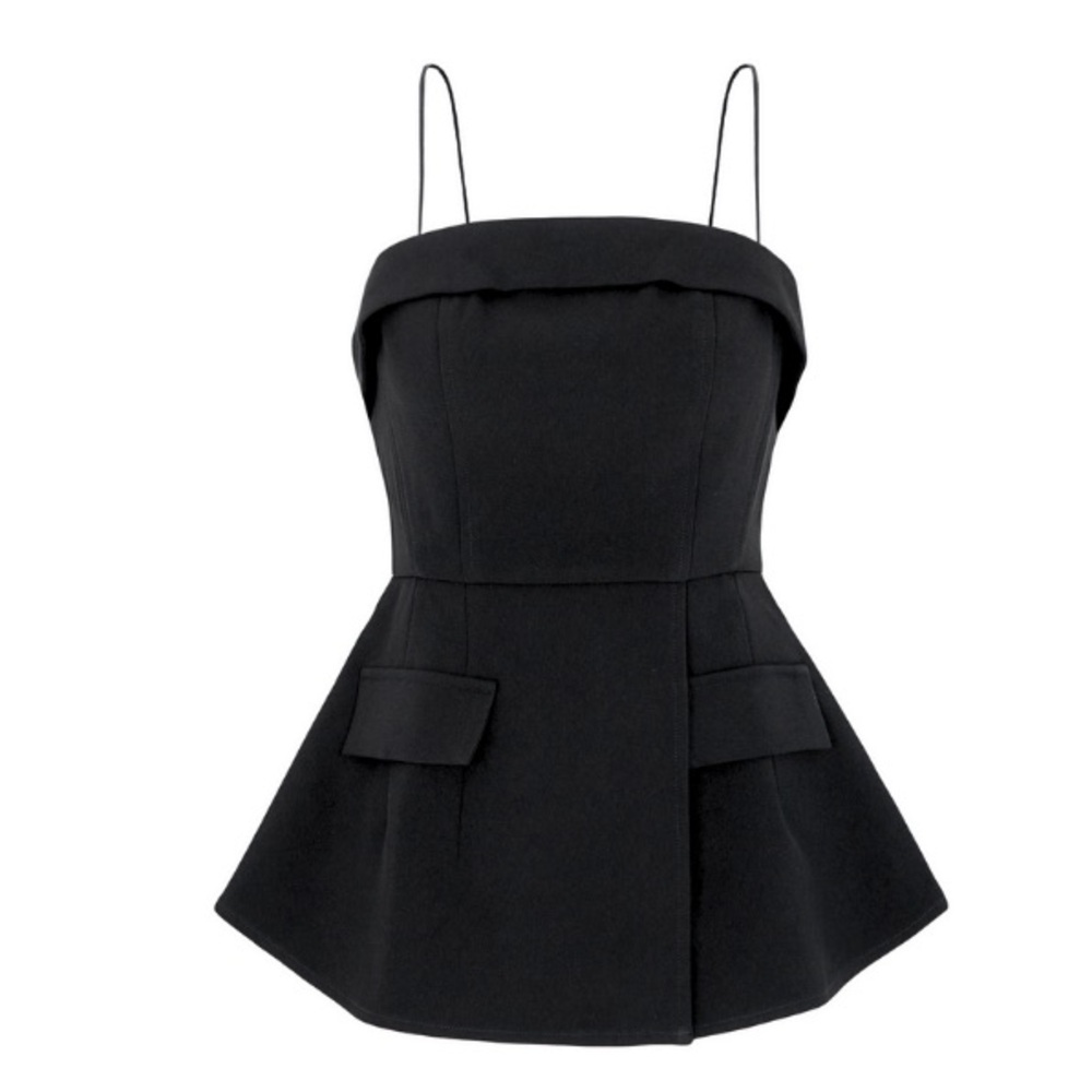 COCOSIN Elegant Peplum Black Top